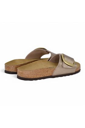 Ciabatta Birkenstock Madrid colore rosa laminato. BIRKENSTOCK- | MADRID BIG BUCKLE GRACEFUL TAUPE BIRKO FLAMINATO ROSA